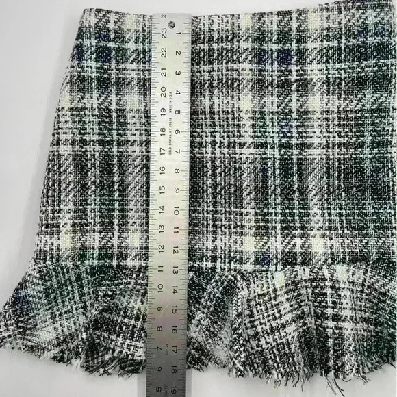 Mi Ami Large Mini Skirt Women's Plaid Knit Raw Edge Preppy Lined - Picture 4 of 8